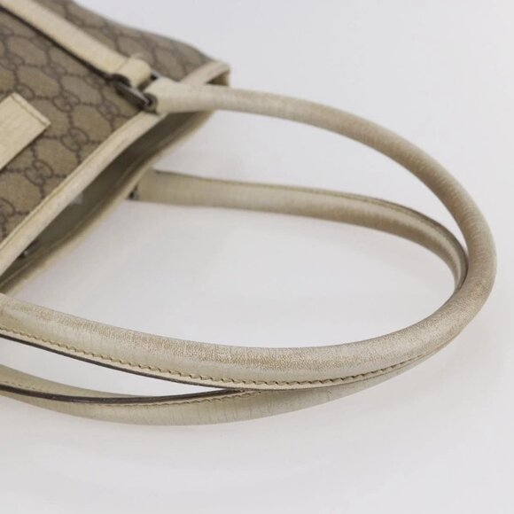 GUCCI GG Supreme Tote Bag PVC Beige Silver 114595 Auth 142526 - Picture 8 of 15